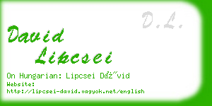 david lipcsei business card